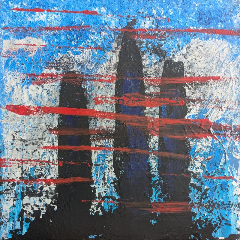 Trois tours devant la montagne