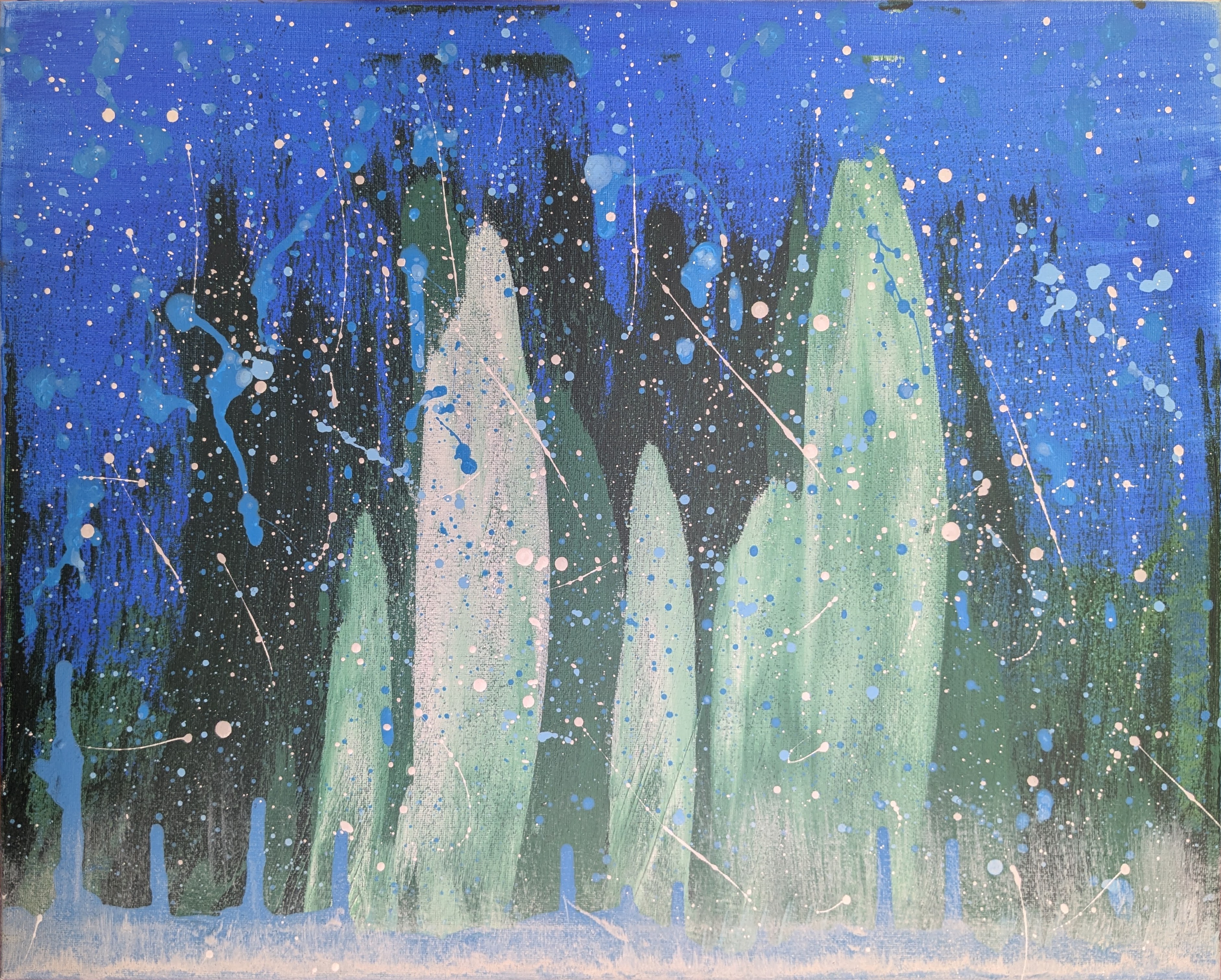 Ville verte dans la nuit